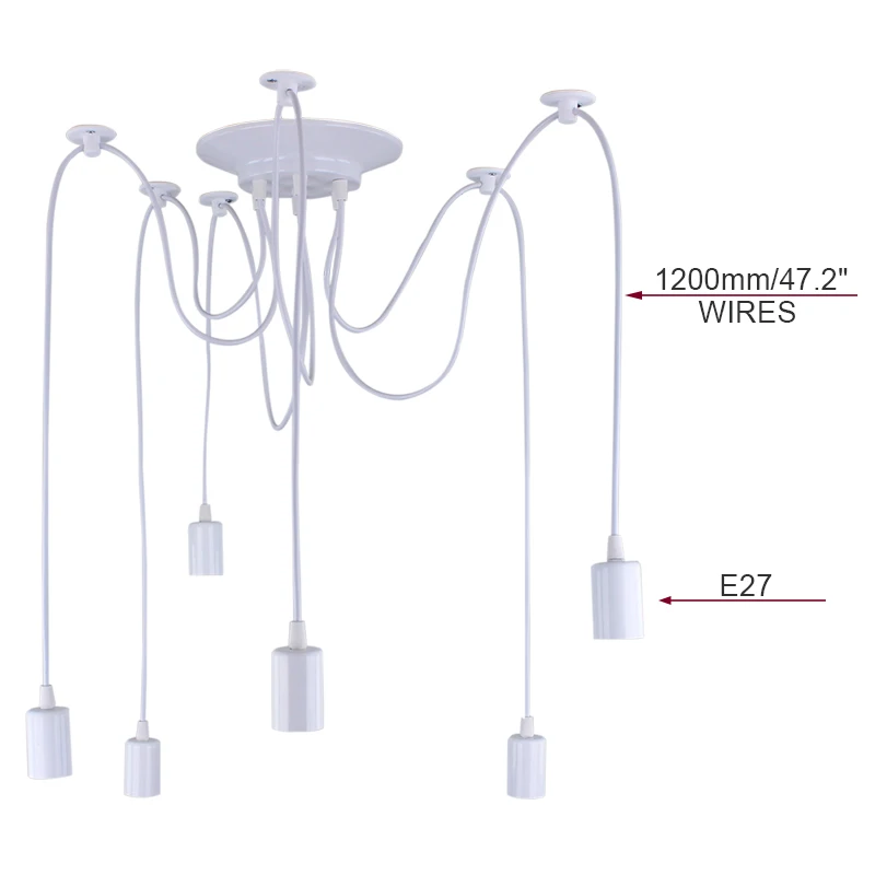 Mordern Nordic Retro Edison Lamp Light Chandelier Vintage Loft Antique Adjustable DIY Art Spider Ceiling Lamp Fixture Light