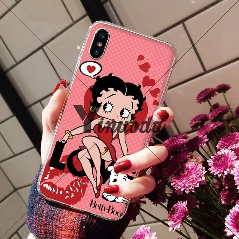 Yinuoda милый чехол для телефона с рисунком Бетти Буп DIY iPhone 6S 6plus 7 7plus 8 8Plus X Xs MAX 5 5S XR |