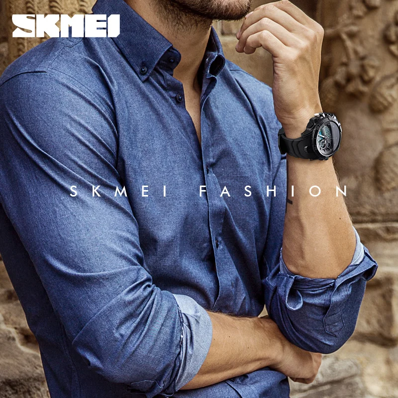 

SKMEI Luxury Men Sports Watch Men Fashion Waterproof Dual Time Alarm Clock Military Stopwatch Men's Wristwatch Relogio Masculino