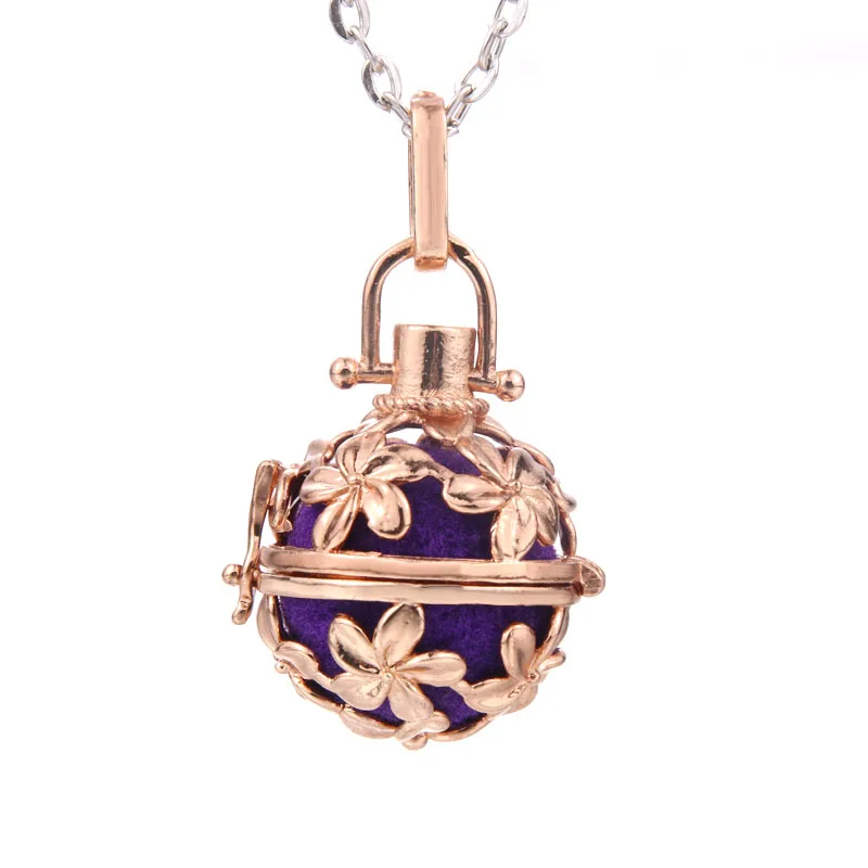 N2277-gold 1 шт. 70 см цветок ароматерапия парфюмерные эфирные масла диффузор ожерелье медальон ожерелье кулон Ловец снов черепаховое ожерелье - Окраска металла: N2277-gold