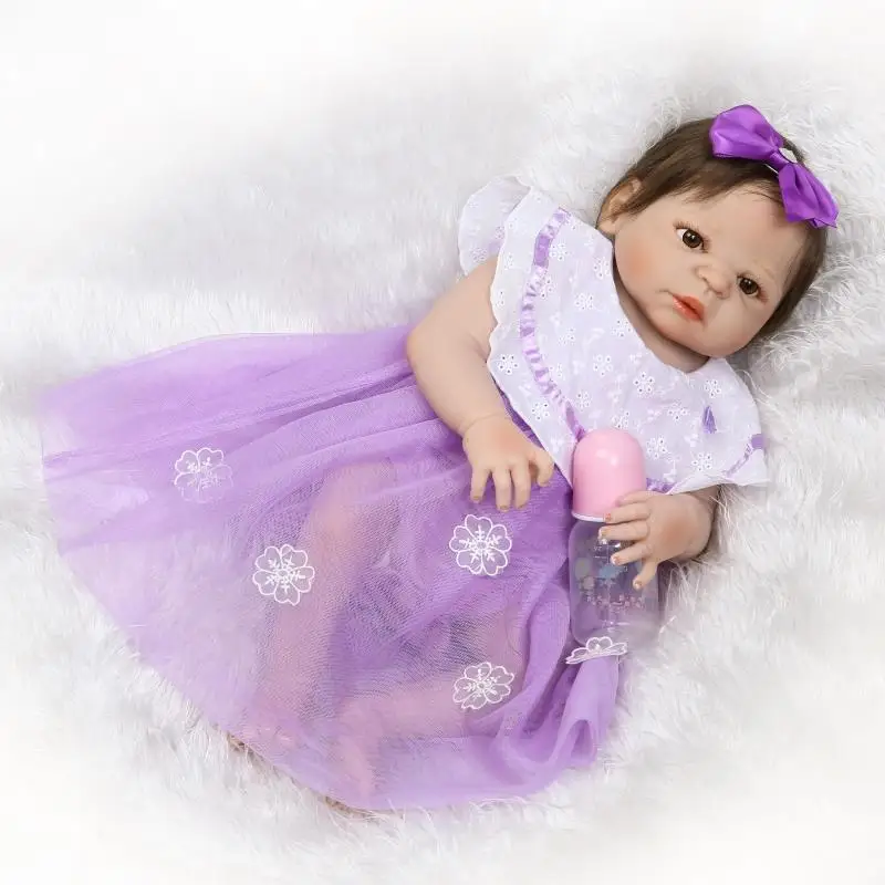 

56cm Full Silicone Bebe Reborn Baby Fashion Lifelike Newborn Boy Reborn Babies for Kids Gift Toys Fiber Hair Reborn Bonecas