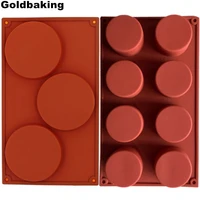 goldbaking cylinder silicone mold for handmade jelly pudding round cylinder soap cupcake silicone mold 3 size for option