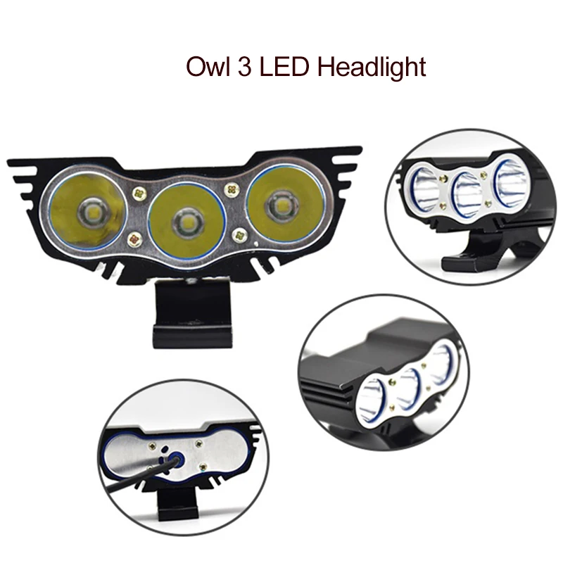 

Motorcycle Owl 3LED 2LED Headlight Bicycles Lamps Electric Vehicles auxiliary Lights 1200lm White Lighting Motorbike Headlamp