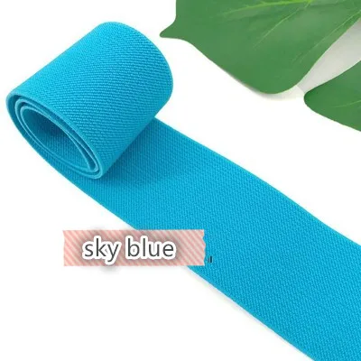 sky blue 5 см двухсторонняя утолщенная прочная юбка для брюк пояс цветная эластичная лента саржевая эластичная лента латексная эластичная лента резиновая лента - Цвет: sky blue