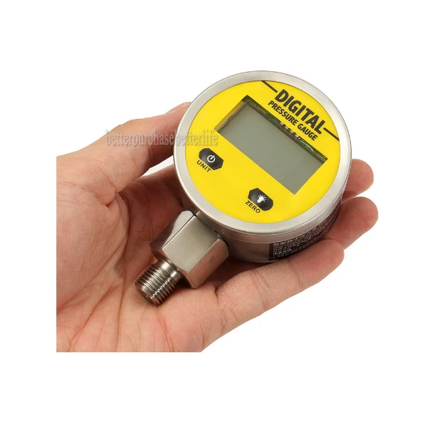 Medidor de Pressão Hidráulica 025mpa Npt1 3v Mostrador Digital Medidor de Pressão de Óleo para Gás Água Durável Medidores de pressão