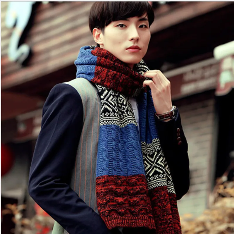 2018 Fashion Warm Wild Autumn And Winter New Jacquard Stitching Men's Scarf Bib Wholesale A Generation |