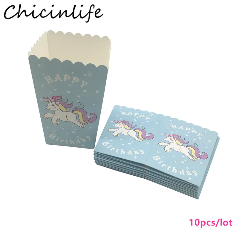 Chicinlife единорог коробка для попкорна/чашка/тарелки/бумажная салфетка/баннер с