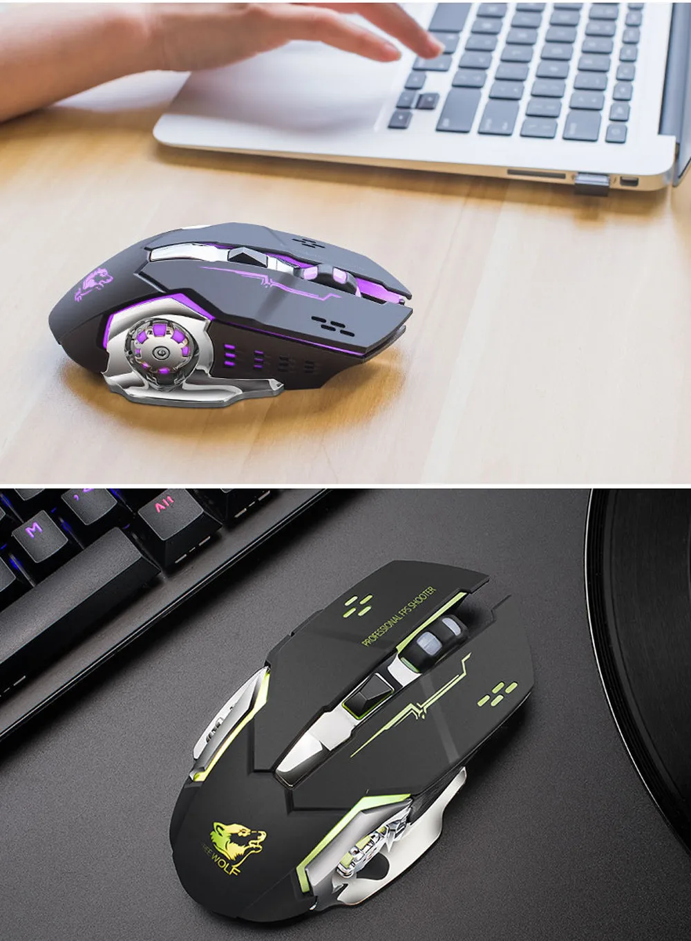 USB оптическая эргономичная игровая мышь с перезаряжаемой беспроводной бесшумной