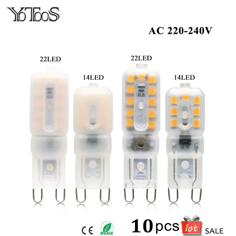 

Светодиодная лампа G9 SMD2835 для хрустальной люстры, 10 шт./комплект