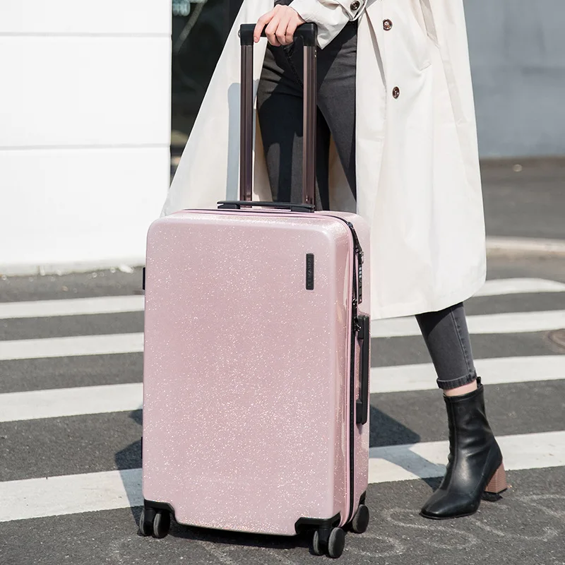 KAWEIDA 20 '✤'' сверкающий чемодан для багажа вертушка PC Тележка Valise TSA lock Koffer