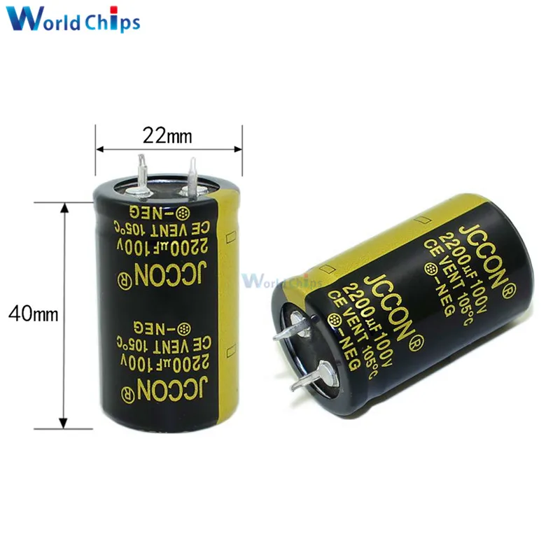 Diymore 100V 2200 мкФ 25X40 мм 100V2200uF 25*40 мм Алюминий электролитический конденсатор с алюминиевой крышкой, высокая частота низкая ESR со сквозным отверстием конденсатор с алюминиевой крышкой