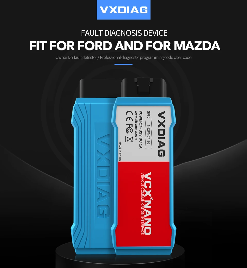 VXDIAG VCX NANO для Ford для Mazda OBD2 автомобильный диагностический инструмент 2 в 1 IDS V115 WiFi automo Obd2 сканер PCM, ABS PK fvdi j2534