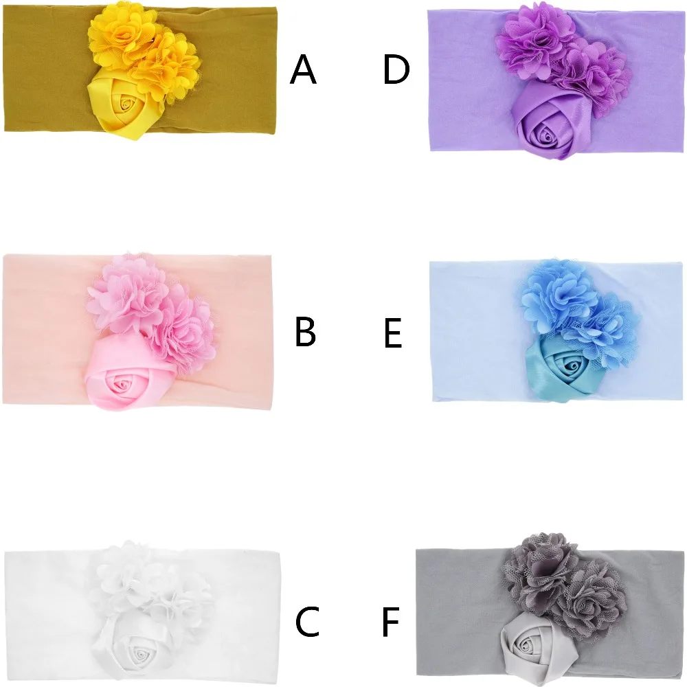 

1PCS Rose Damellia Chiffon Flowers Boho Girls Headband Birthday Party Holiday Celebrate Photography Children Hair Accessories