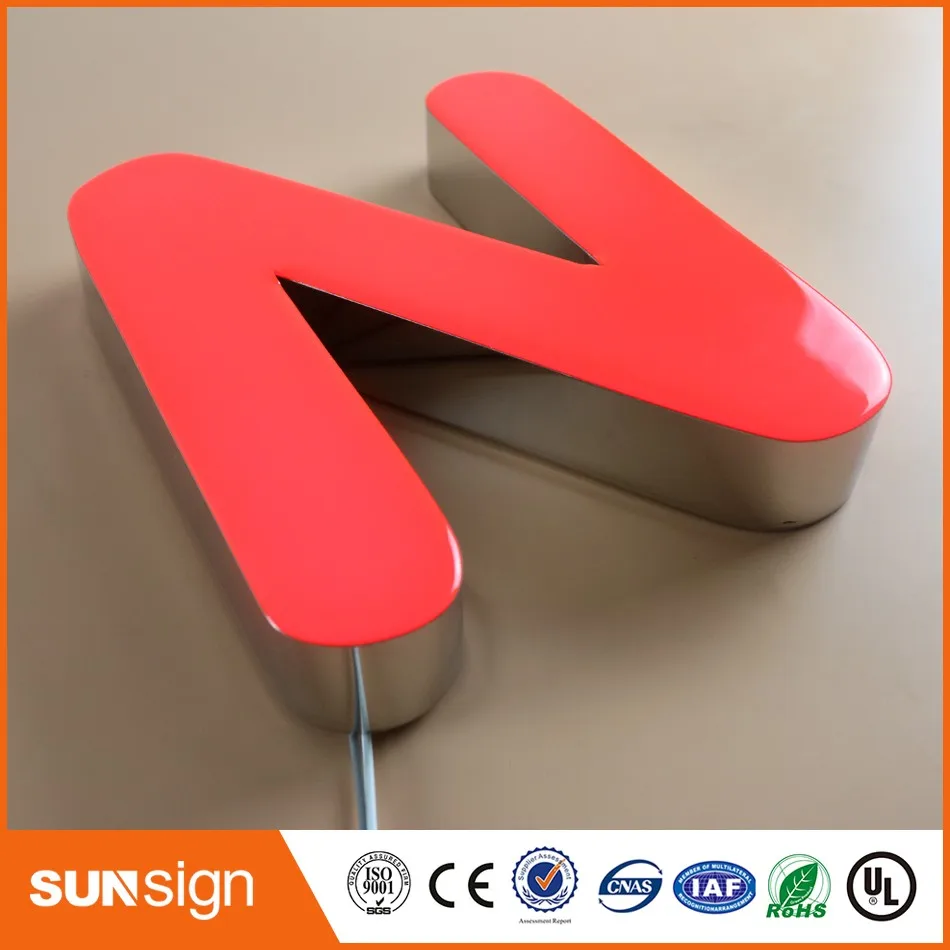 Глянцевая обратная красная эпоксидная смола светодиодный нержавеющей стали |