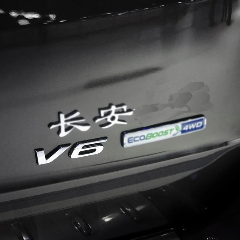 

For Explorer Mondeo Edge Kuga Sports S Metal Car Sticker Upgrade V6 Auto Tail Decoration Emblem Decals Accessories