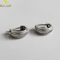 flyleaf do the old twisted texture hoop earrings for women high quality 100 925 sterling silver lady vintage jewelry