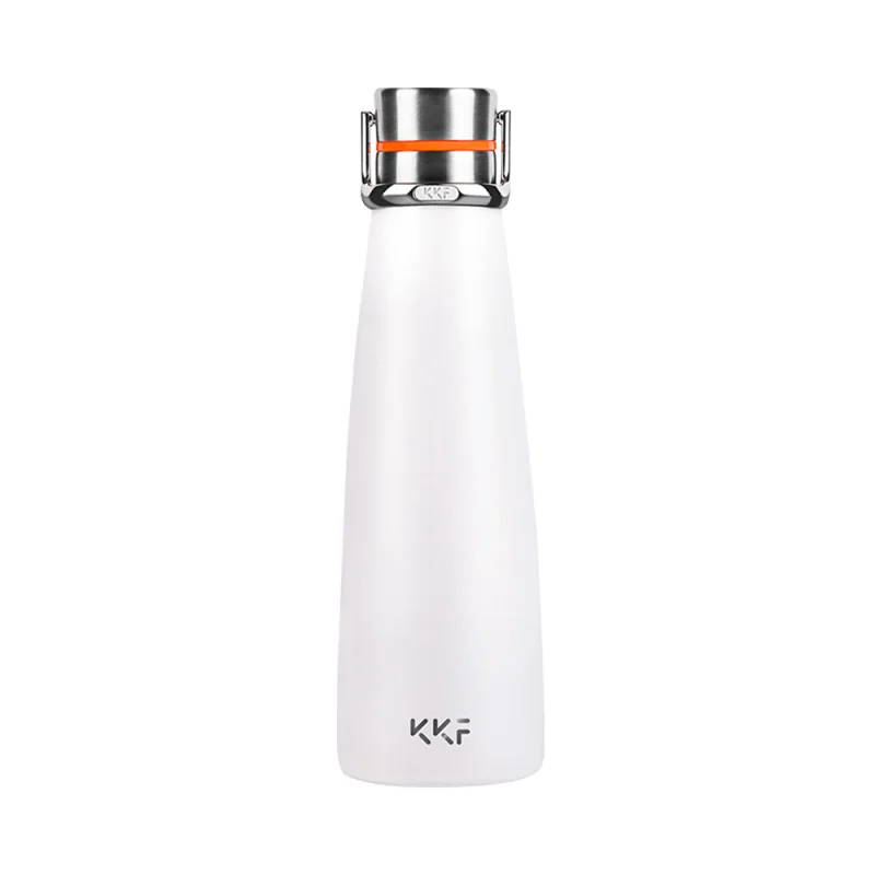 White XIAOMI KKF Вакуумная бутылка портативный термос чашка кружка для путешествий 304 нержавеющая сталь с кольцом из цинкового сплава 3 узора - Цвет: White