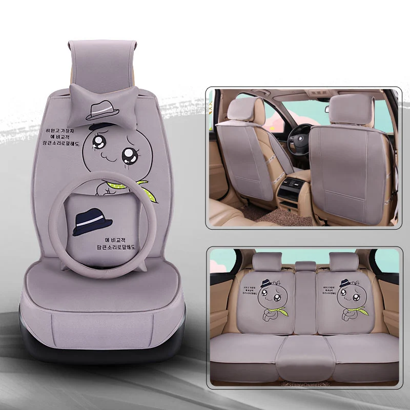 Универсальные льняные чехлы для автомобильных сидений Clio Logan renault sandero fluence Megane