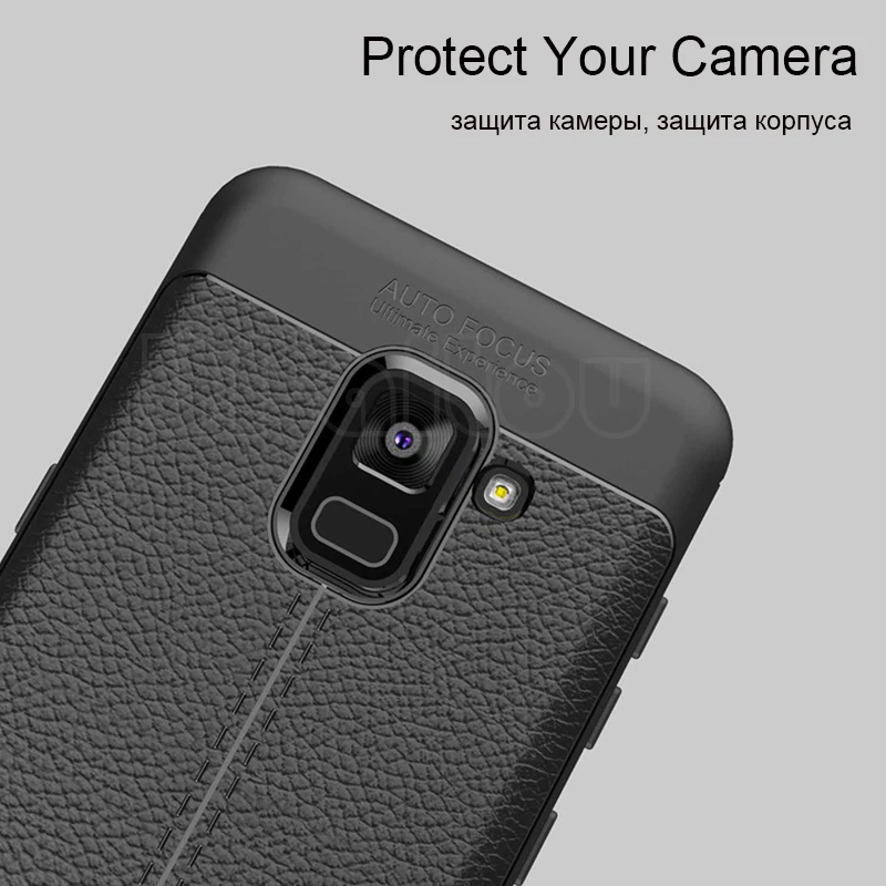 UPaitou Мягкий чехол из ТПУ для Samsung Galaxy A7 2018 кожаный с текстурой силиконовый
