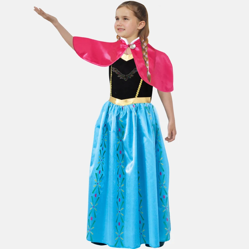 Бесплатная доставка костюм для девочек на Хэллоуин Эльза ледяная королева