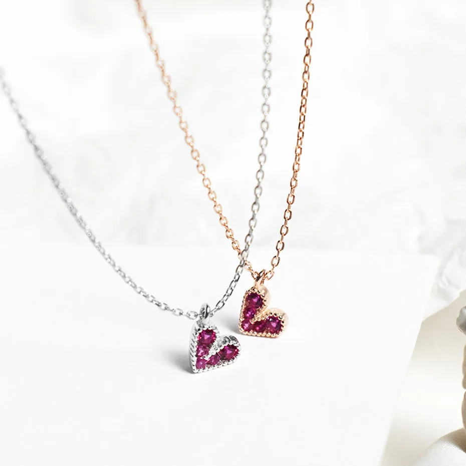 Relodi S925 Серебряный розово красная роза с подставкой Love Цепочки и ожерелья легкими