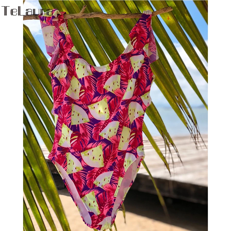 Сексуальный цельный купальник с оборками, женский купальник, пуш-ап, монокини, открытая спина, купальник, боди, купальный костюм, пляжная одежда для женщин