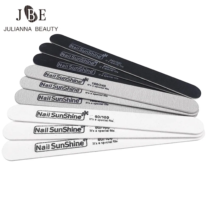 

9 Pcs/lot Strong Thick Wood Nail Files 80/100 180/240 240/320 Lima Buffer Manicure Nail Sunshine Wood Sanding Nails Files