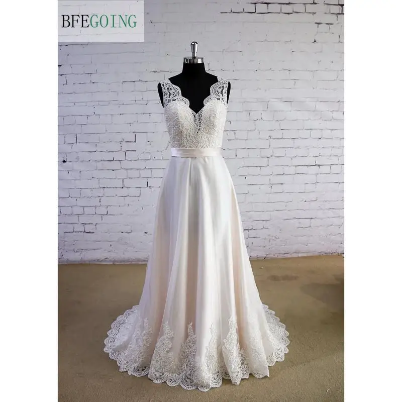 Тюлевое кружево цвета слоновой кости линия этаже Длина v образным вырезом