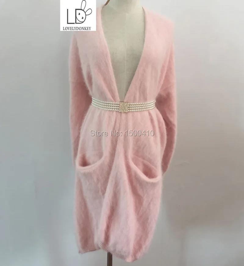 genuine mink cashmere sweater women pure cardigan knitted jacket fashion winter long fur coat free shipping 611 |