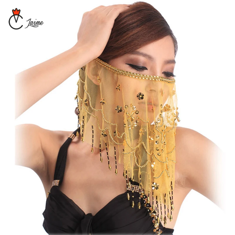 

belly dance accessories High quality cheap women Indian dance face veil tribal belly dancing veils for sale 12 colors available
