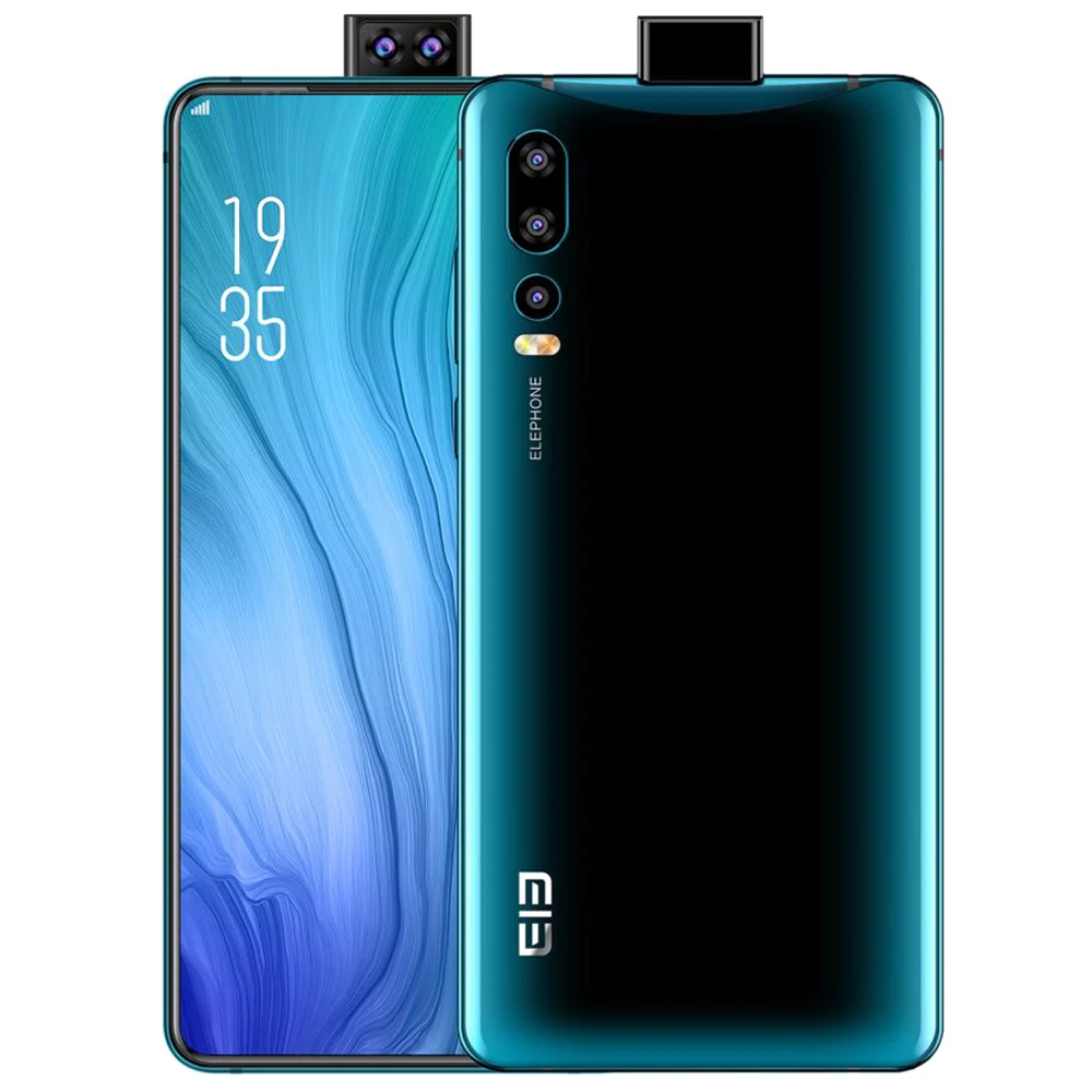 Peacock Blue Смартфон ELEPHONE U2 4G, 6,26 дюймов, Android 9,0, 6 ГБ ОЗУ, 128 Гб ПЗУ, 16 МП, 5 Мп, 2 МП, всплывающие камеры, встроенные мобильные телефоны емкостью 3250 мАч - Цвет: Peacock Blue