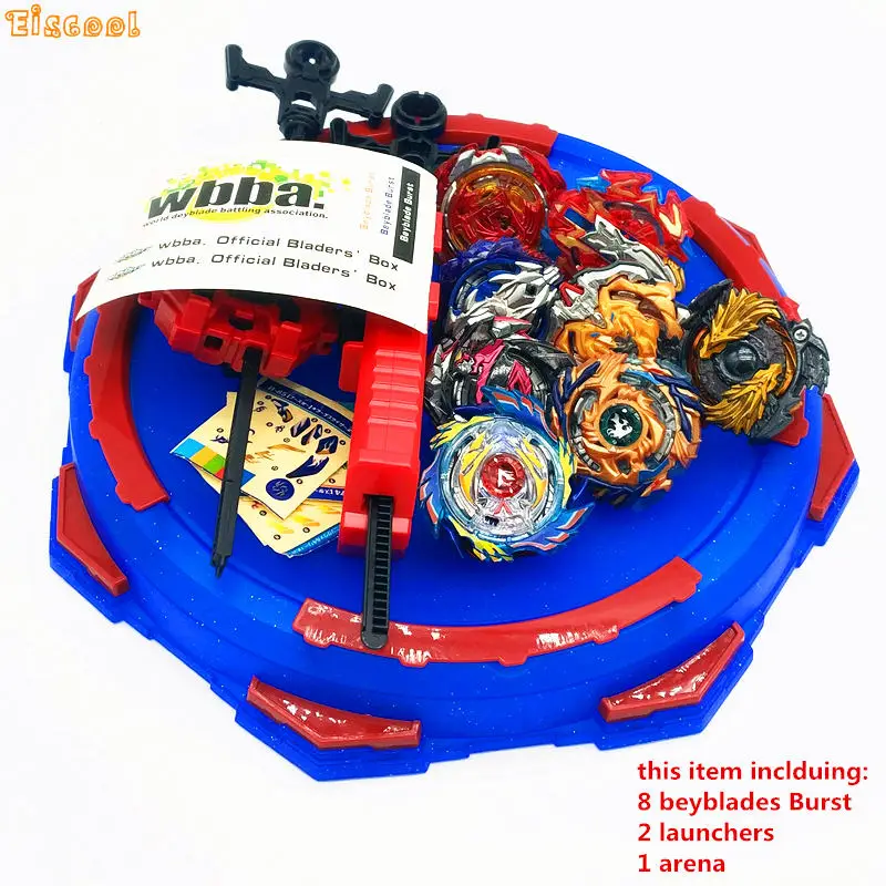 Волчок beyblade Burst игрушка с пусковым устройством стартер и арена игрушка Металл Fusion Бог bayblade Blade лезвия игрушки - Цвет: blue Arena 4