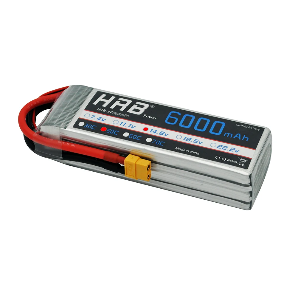 HRB 14,8 V 6000mAh 50C Burst 100C 4S Lipo литий-полимерный аккумулятор Bateria AKKU для радиоуправляемого автомобиля квадрокоптера вертолета самолета
