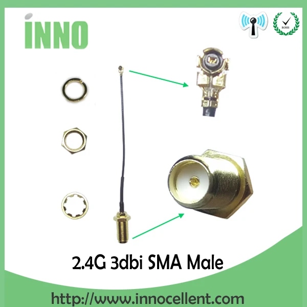 EOTH  2.4g antenna 2~3dbi sma male wlan wifi 2.4ghz antene IPX ipex 1 SMA female pigtail Extension Cable iot module antena
