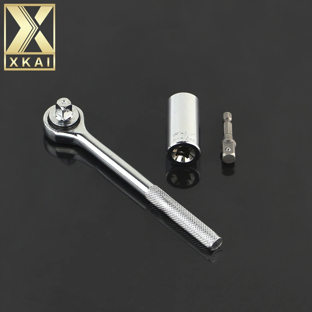 XKAI 1/4 &quot 3/4&quot 7 мм 19 Универсальный Набор насадок трещотка Ручка разъем торцевой