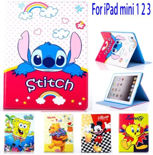Чехол для планшета Apple ipad mini1 2 3 с изображением Микки и медведя из искусственной