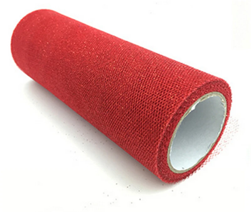 red 9.2m 15cm Glitter Tulle Rolls Sparkly Glitter Sequin Tulle Mesh Baby Shower Tutu Skirt Organza Table Runner Party Wedding Decor - Цвет: red