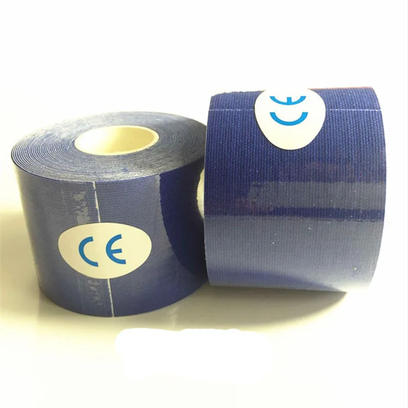 dark blue Эластичная Спортивная пластырь кинезиологическая лента 5 м Спортивная кинезиологическая спортивная повязка для спортзала фитнес тенниса бег колено Защитная муфта для мышц - Цвет: dark blue