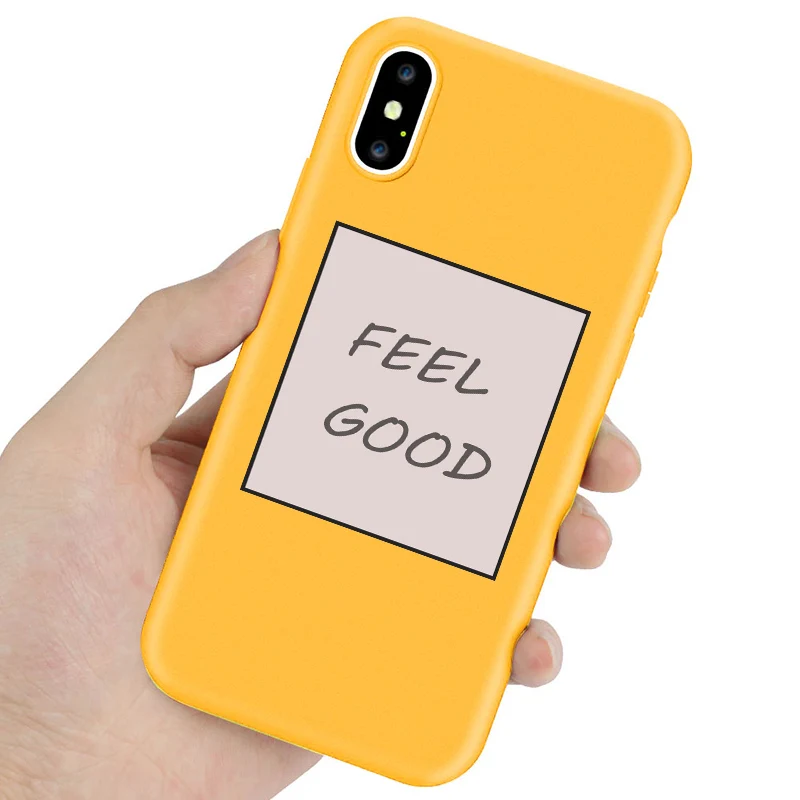 Чехлы Remazy с надписью FEEL GOOD для iPhone 8 7 Plus XS MAX XR тонкий мягкий чехол ярких цветов iphone