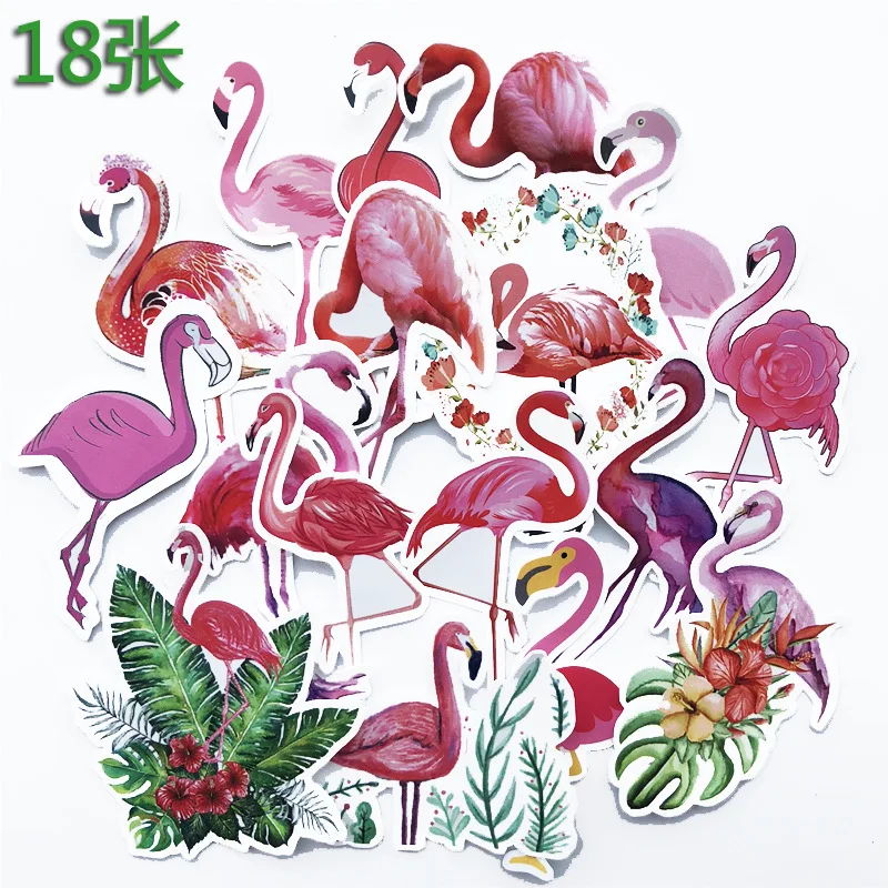 

18Pcs Cute Kawaii Animal Flamingo Sticker Package Cartoon Decorative Stationery Sticker Scrapbooking DIY Diary Album Scrapbook