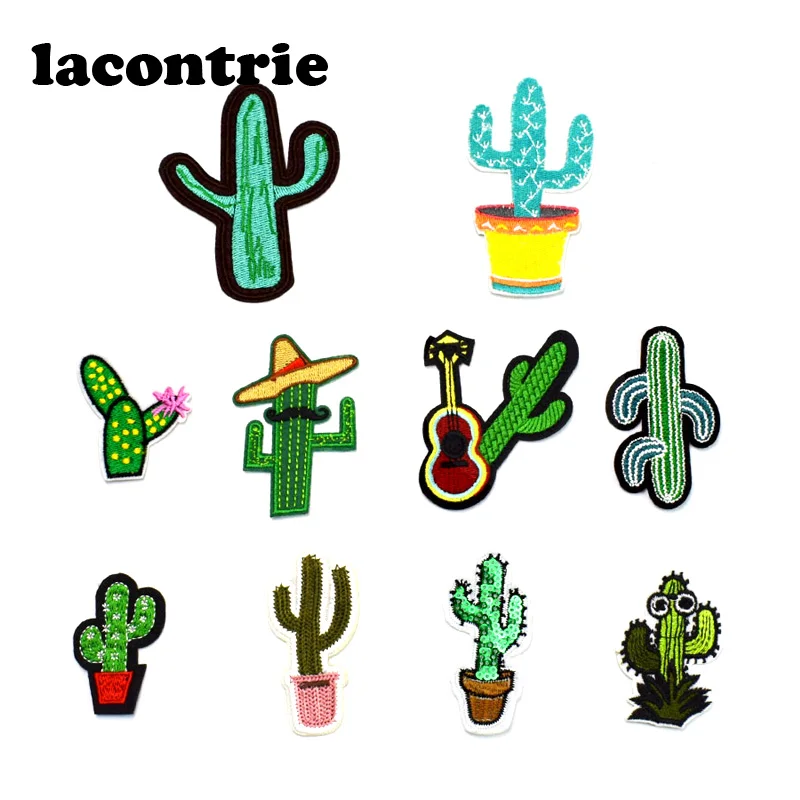 10 шт. комбинированные нашивки с изображением кактуса для одежды|fashion patches|patches