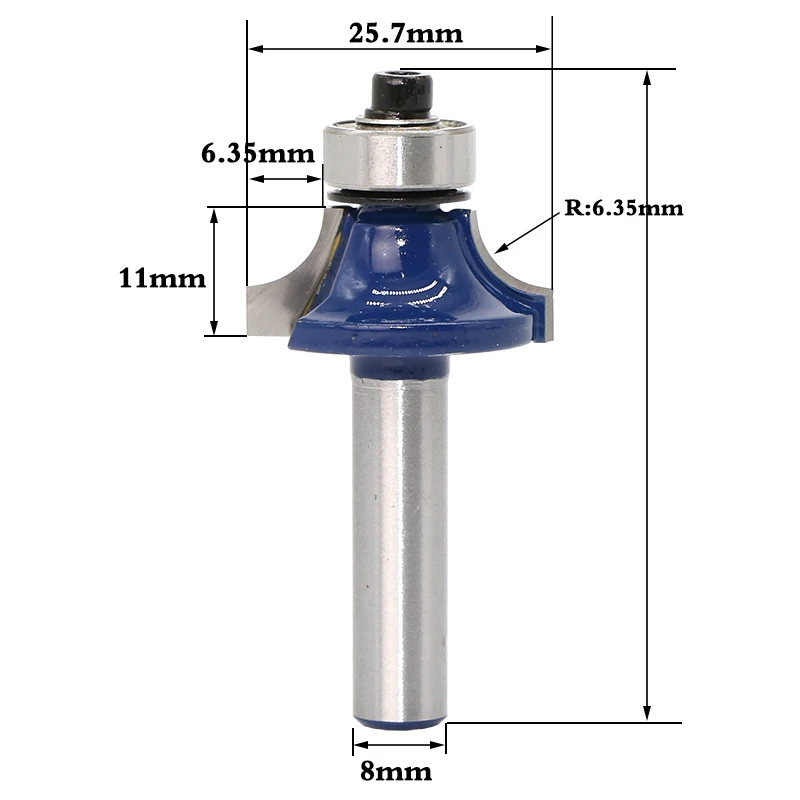 1pc 8mm Shank High Quality Round Over Edging Router Bit - 1/2&quot Radius Wood Cutting Tool woodworking router bits | Инструменты