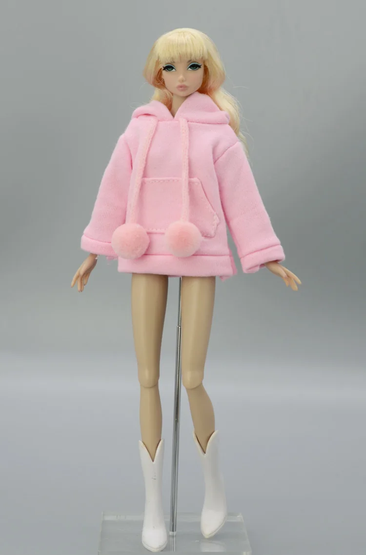 Зимняя одежда розовое пальто свитшот наряд для 1/6 BJD Xinyi FR ST Blythe кукла Барби
