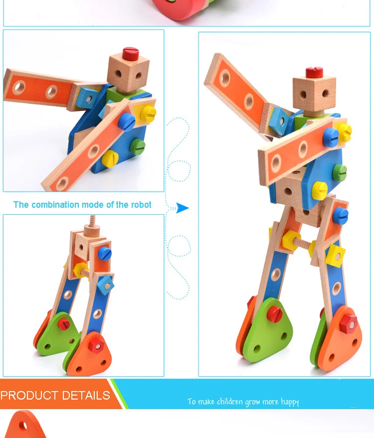 70 шт. сборки и разборки геометрические головоломки ToyWooden мультфильм гайка сочетание Дети Руки лучший подарок для детей