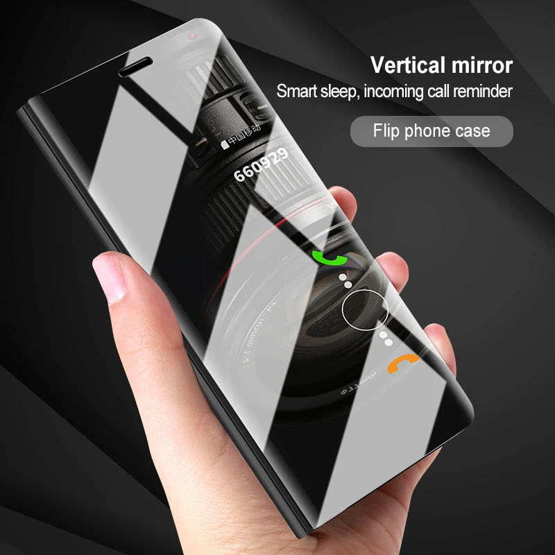 Чехол Tikono Mirror Clear View для Huawei P20 Pro кожаный чехол книжка с подставкой Mate 10 Lite Honor 9