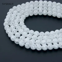 pick size 4681012 mm natural loose snow cracked round white crystal quartz rock spacer beads for jewelry diy bracelet