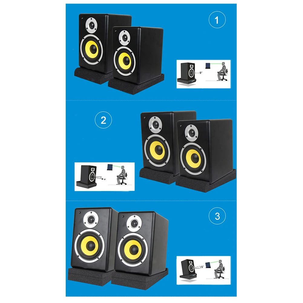 1 set Sponge Black Studio Monitor Speaker Acoustic Isolation Foam Isolator Pads For Recording Studios Promotion | Обустройство дома