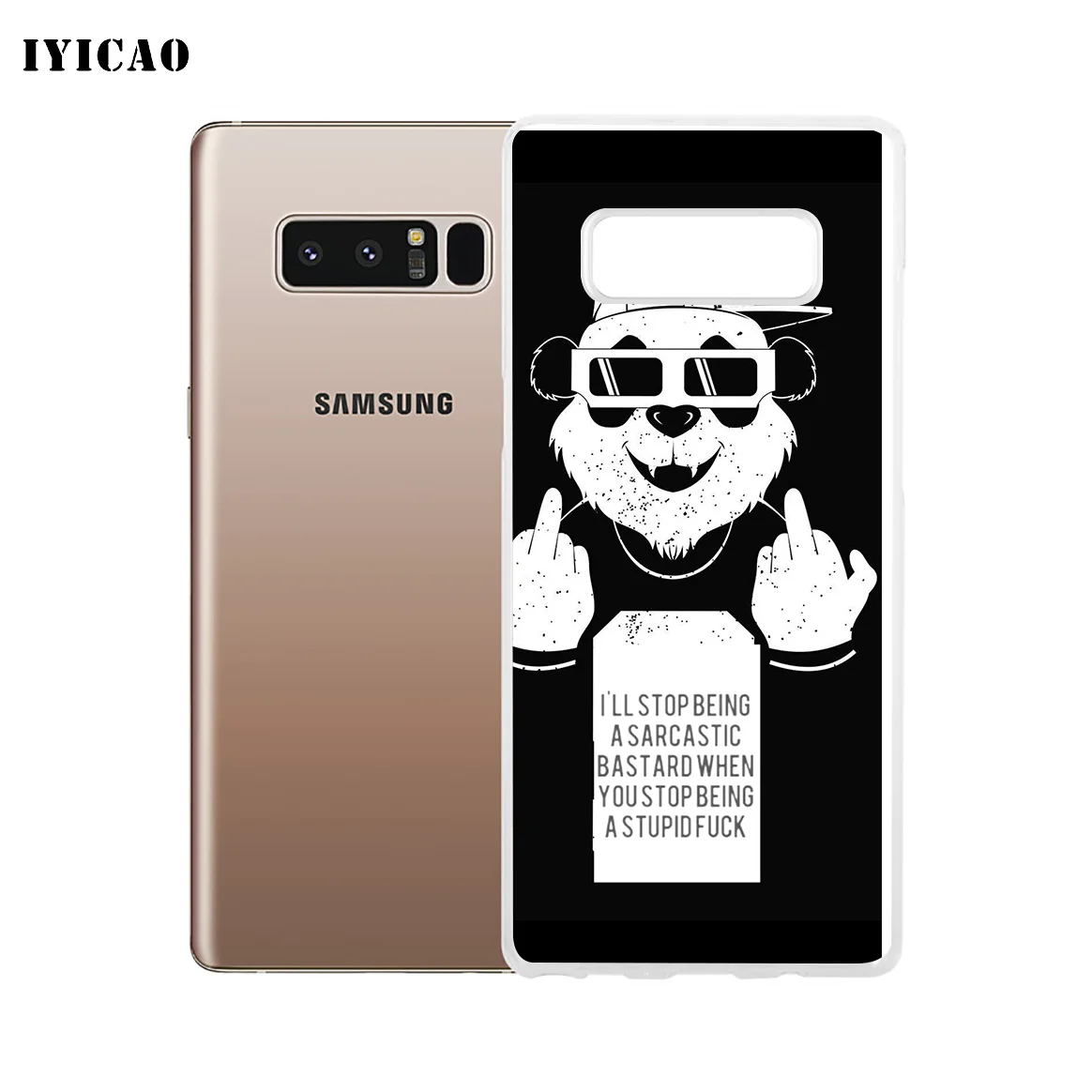 IYICAO со смешным рисунком панды Мягкий силиконовый чехол для телефона samsung A5 A6 плюс