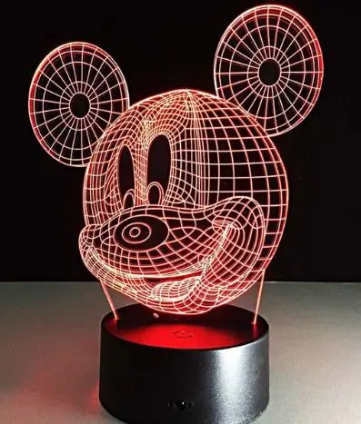 Mickey 1 С Микки Маусом Мышь 3D лампа 7 цветов Изменение ночник 5 В USB настольная лампа прикроватная свет настроение для детей лава лампа прямая - Испускаемый цвет: Mickey 1
