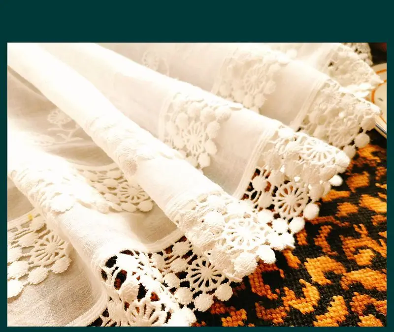 1 шт. домашние декоративные Короткие шторы для кухни белые вышитая кружевная